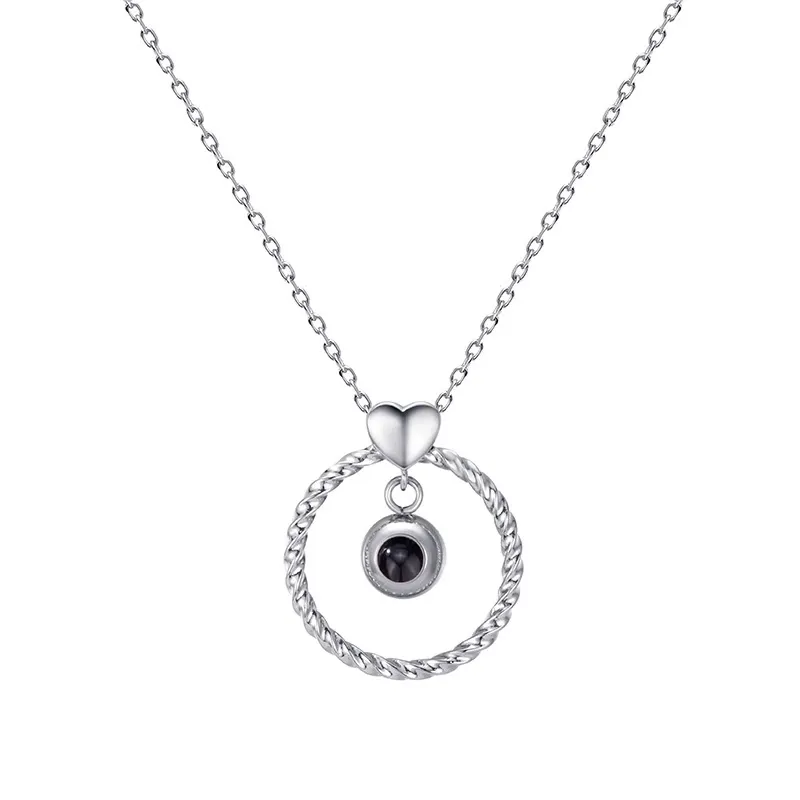 Custom Photo Projection Necklace Memorial Picture Jewelry Pet Family Photo Necklace Wedding Birthday Graduation Gift for Her - CustWitUK