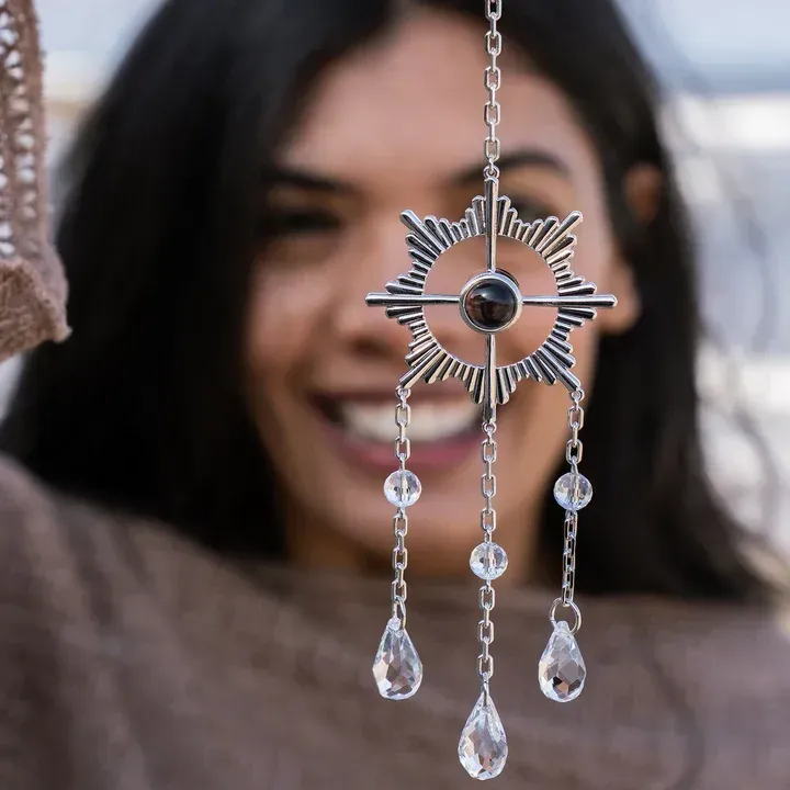 Personalized Butterfly Photo Sun Catcher Projection Ornament Car Decor - CustWitUK