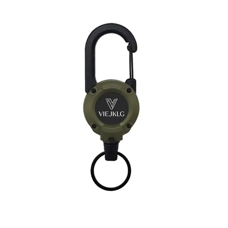 3 In 1 new multifunctional Retractable Pull Reel Carabiner Keychain, Strong Steel Wire Rope Buckle,Outdoor Sport Keychain Tool keychain accessories - CustWitUK