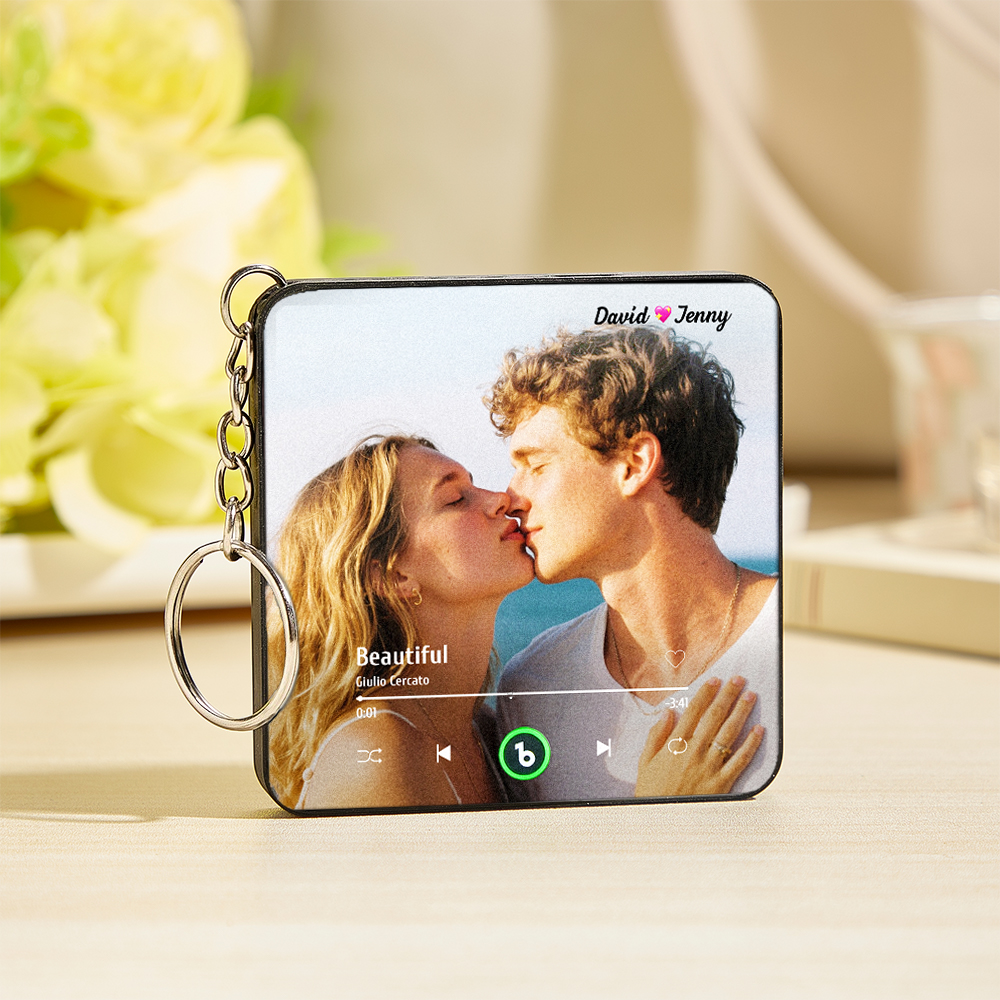 Custom Mini Music Fridge Magnet Keychain Custom Mini Album Fridge Magnet Keychain Music Wall Photo Sticker Song Magnets That Can Play Music Valentine's Day Gifts
