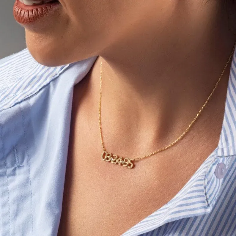 Personalized Date & Birthstone Bracelet Custom Anniversary or Birthday Gift for Her