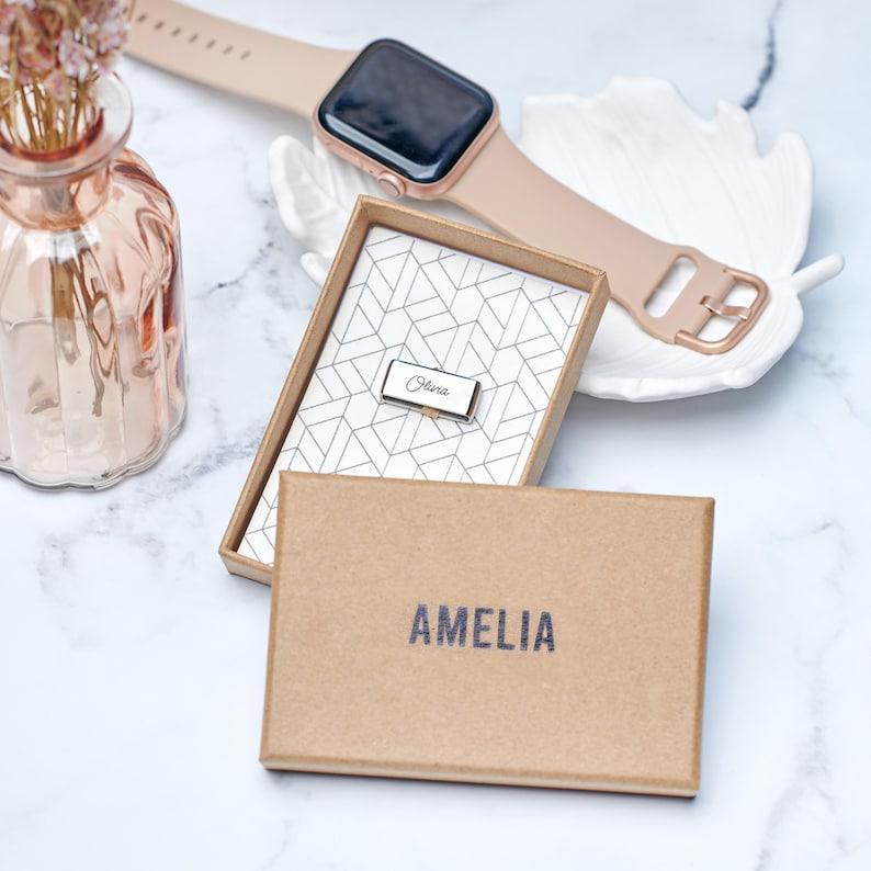 Personalised Name Apple Watch Charm - Custom Strap Accessory, Engraved Jewellery, Teen Gift, Luxe Stainless Steel Charm, Stocking Filler - CustWitUK