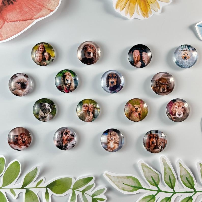 Personalized Glass Photo Magnets Custom Round Fridge Magnets Gift for Family & Friends