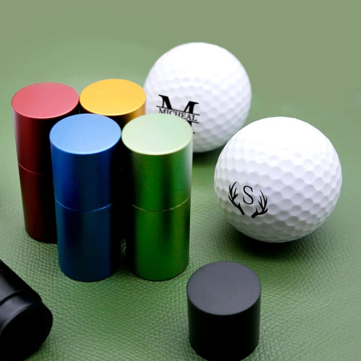 Personalized Monogrammed Initial Golf Ball Stamp with Metal Storage Box Birthday Father's Day Gift for Golf Player