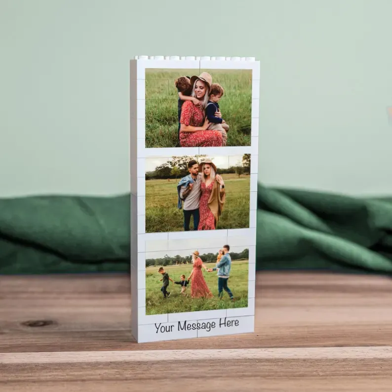 Personalised Daddy & Me Building Brick Photo Block, Gift for Dad, Puzzle, Grandad, Grandpa, Birthday Gift, Father's Day Gift Idea