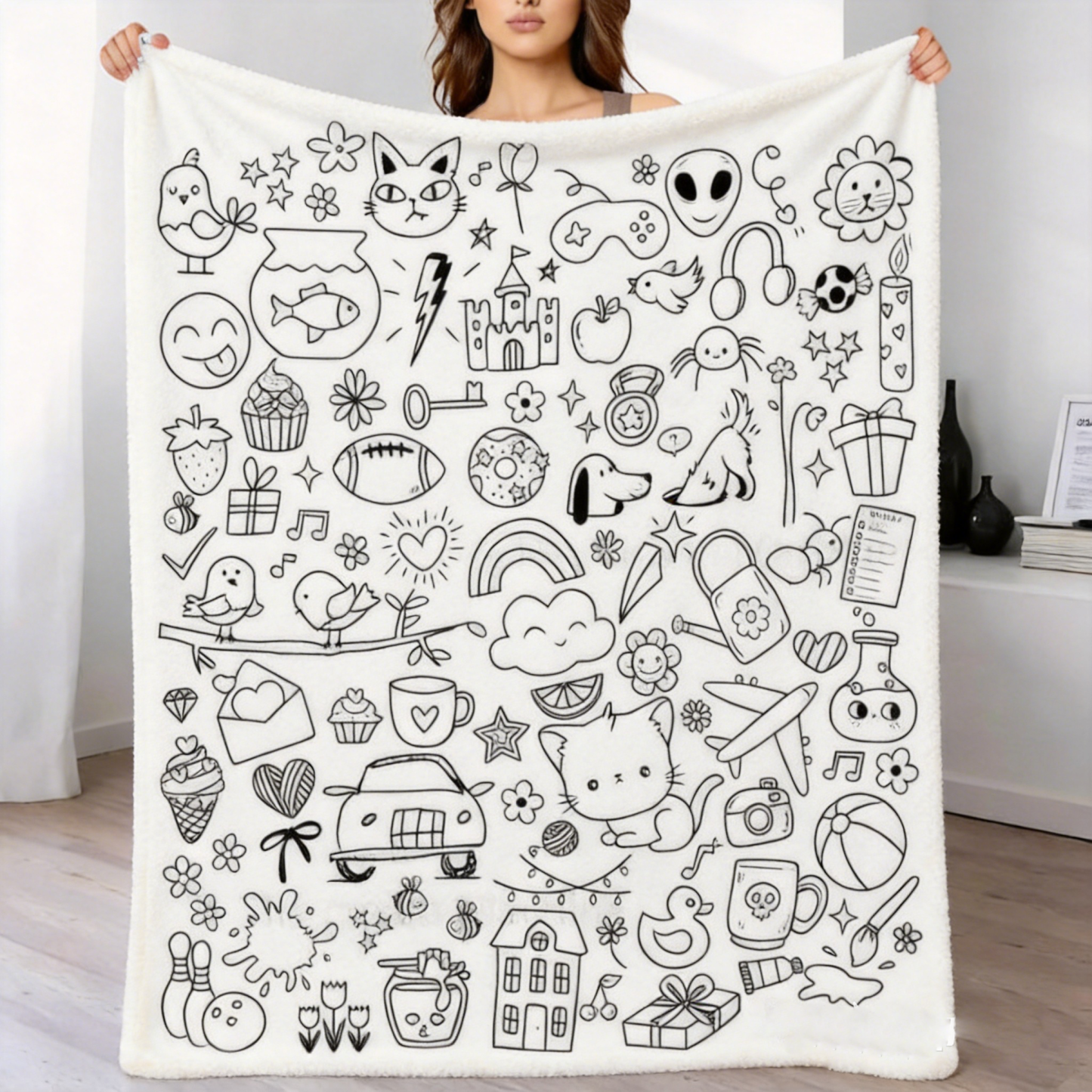 DIY Drawing Blanket Doodle Your Own Blankets, Customizable Washable Paint & Play Blankets for Adults - CustWitUK
