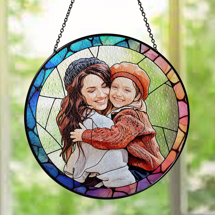 Personalized Photo Glass Art Suncatcher Mother's Day Gift For Mum Mom Birthday Gifts