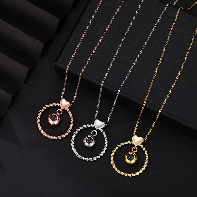 Custom Photo Projection Necklace Memorial Picture Jewelry Pet Family Photo Necklace Wedding Birthday Graduation Gift for Her - CustWitUK