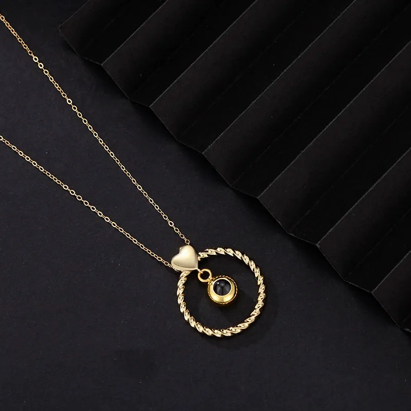 Custom Photo Projection Necklace Memorial Picture Jewelry Pet Family Photo Necklace Wedding Birthday Graduation Gift for Her - CustWitUK