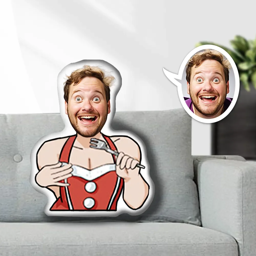 Personalized Funny Sexy Dude Minime Throw Pillow Custom Photo Pillow Gift for Him