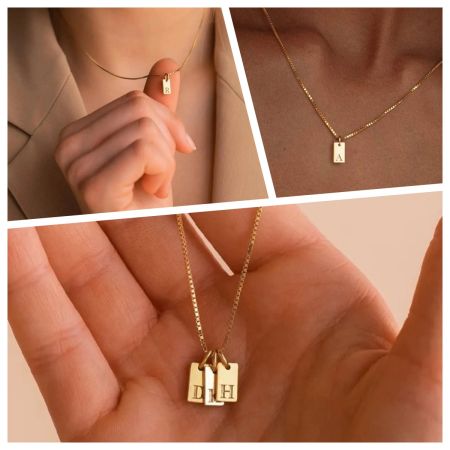 🎁2024 dögös modell nagy árcsökkentés🌟14K arany Erzsébet betűs nyaklánc💫