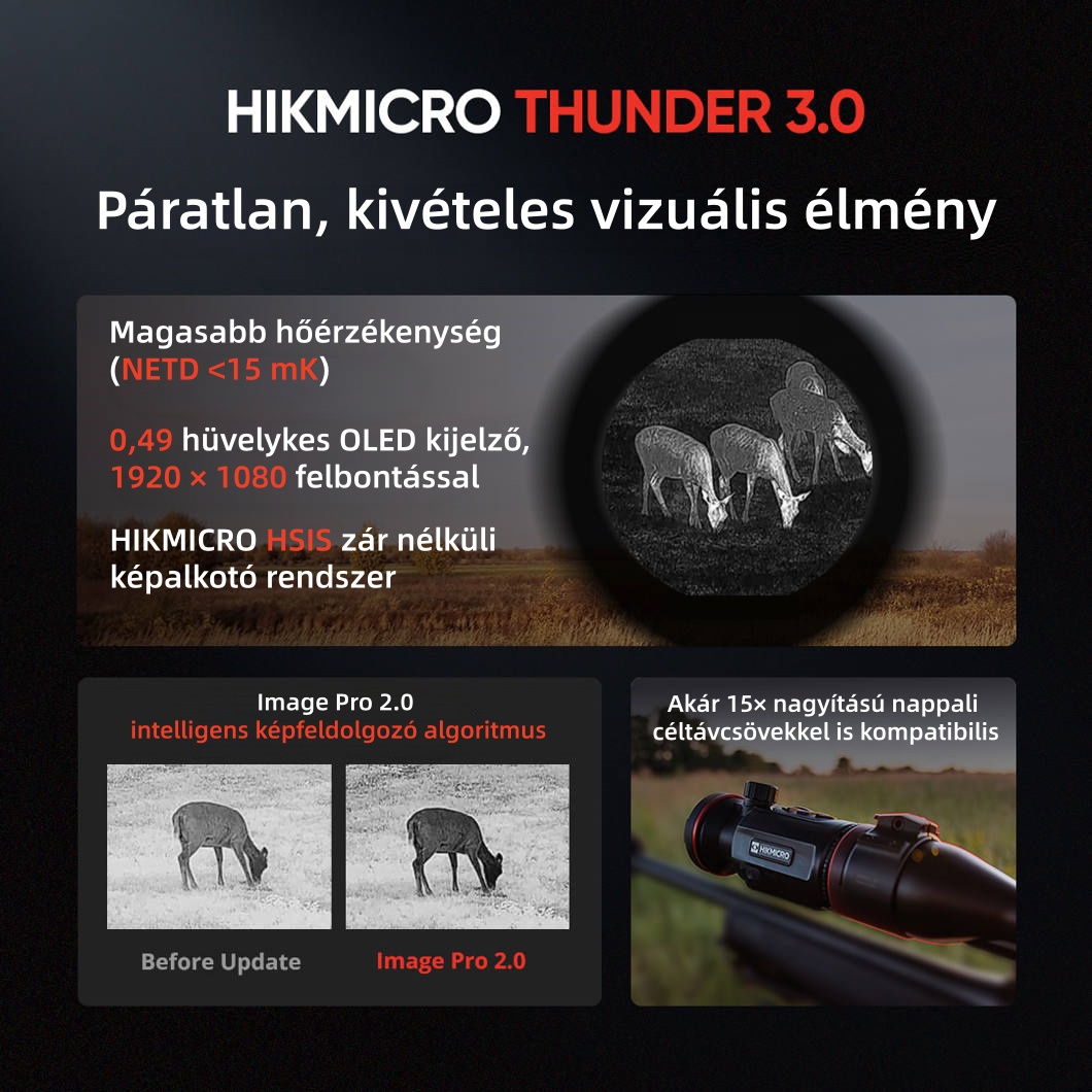 🔭 HIKMICRO Thunder 3.0 TQ50CL hőkamerás monokulár: fedezzen fel egy teljesen új látványvilágot!