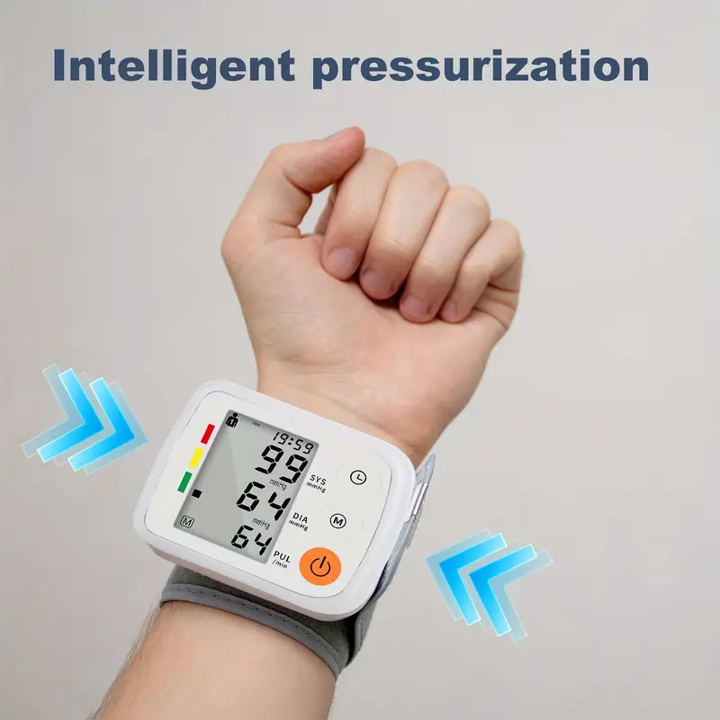     pressure monitor with   detection adjustable wristband soft lcd display battery powered   for adults teens voice broadcast function blood pressure wristband sleek   soft fabric blood pressure machine for adults Product details 2