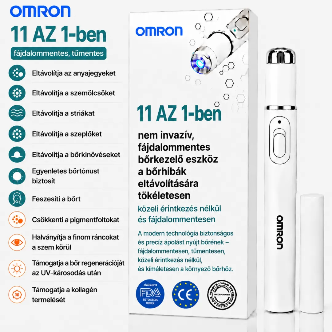 Omron™ többfunkciós anyajegyeltávolító toll az egész testre – a legújabb 2026-os modell. Fájdalommentes, nem invazív megoldás a bőrápoláshoz. Lehetővé teszi az anyajegyek gyors eltávolítását otthona kényelméből, hegesedés nélkül. Az USA-ban készült.