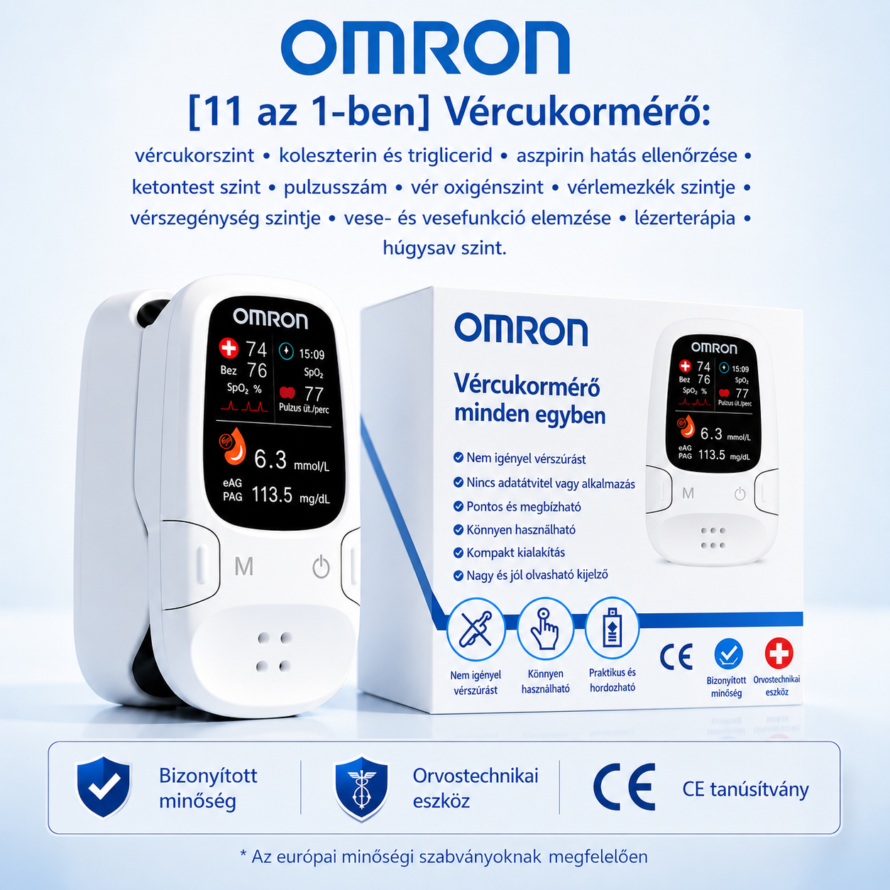 🔥 Black Friday akció !✅ Omron™ bemutatja az újonnan piacra dobott non-invazív okos vércukormérőt 🔥Készült az USA-ban🔥