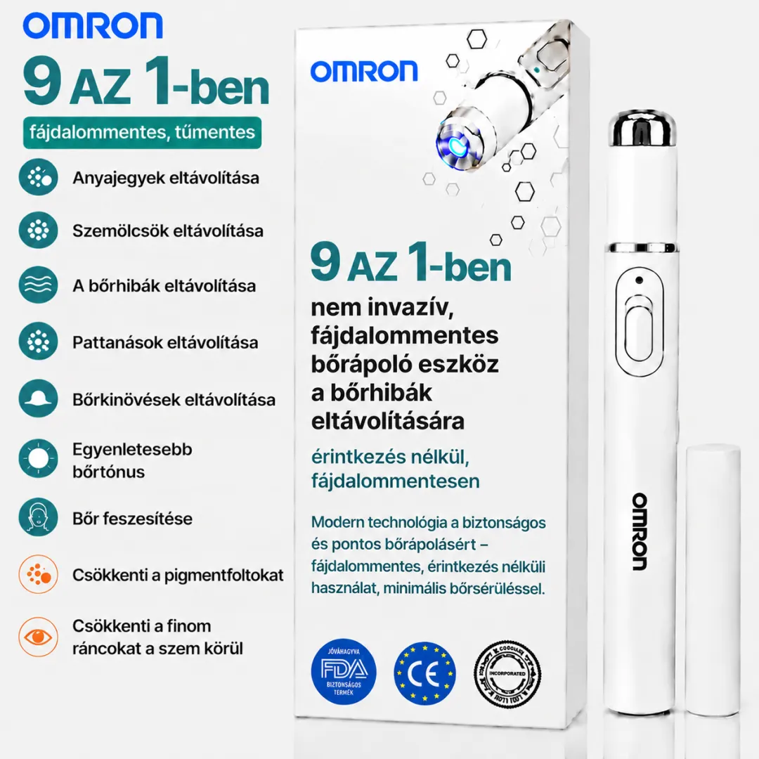 Omron™ többfunkciós anyajegyeltávolító toll az egész testre – a legújabb 2026-os modell. Fájdalommentes, nem invazív megoldás a bőrápoláshoz. Lehetővé teszi az anyajegyek gyors eltávolítását otthona kényelméből, hegesedés nélkül. Az USA-ban készült.