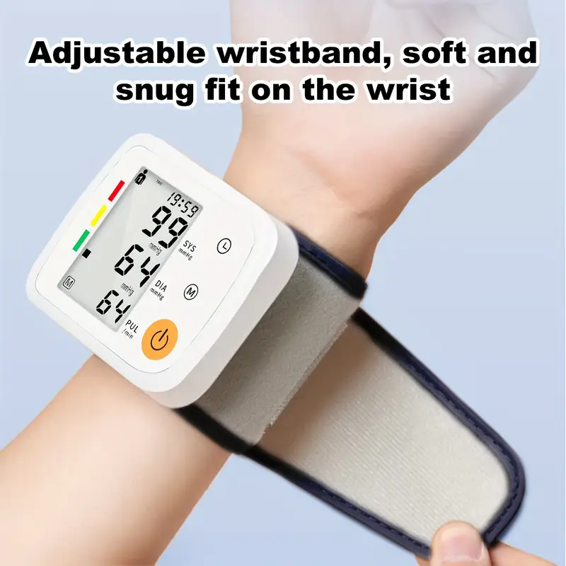     pressure monitor with   detection adjustable wristband soft lcd display battery powered   for adults teens voice broadcast function blood pressure wristband sleek   soft fabric blood pressure machine for adults Product details 1