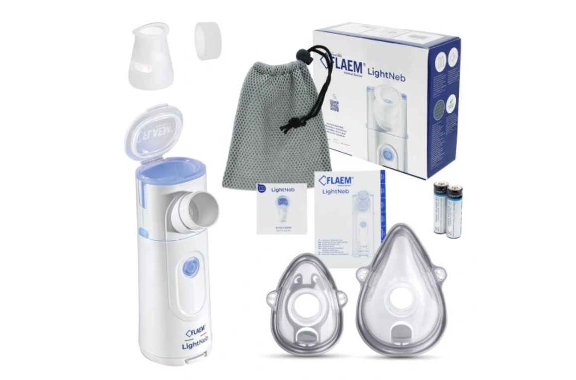 INHALATOR MEMBRANOWY SIATECZKOWY FLAEM LIGHTNEB PRZENOŚNY TRYB NOCNY CICHY