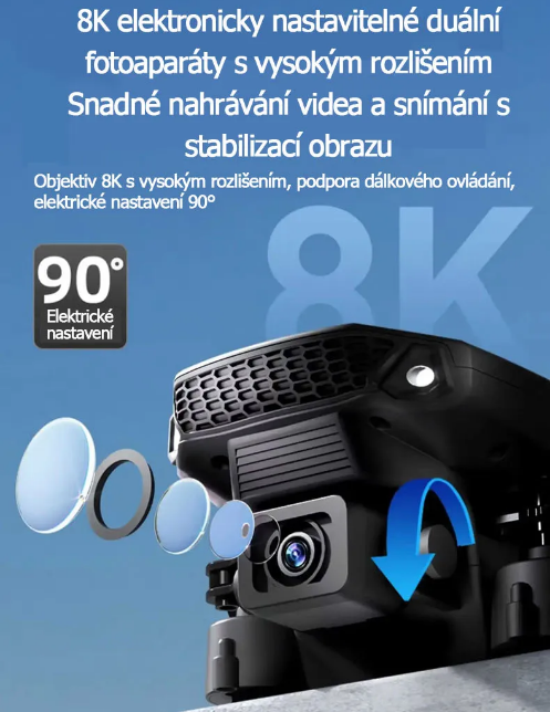 DJI Red DJH Drone ke Dni dětí, hračka k narozeninám pro chlapce, inteligentní, 10 let, 12 let, černá, technologie [8K HD duální kamera + 360° vyhýbání se překážkám], dvojitý elektrický