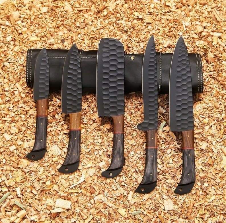 Sada kuchařských nožů Black Damascus 5ks