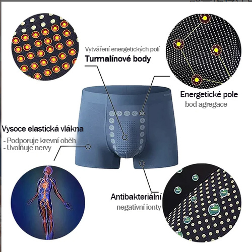 Magnetoterapie, pánské boxerky, spodní prádlo, zvětšení prostaty - zeštíhlující spodní prádlo, dlouhotrvající růst, zpomalení kalení mužů