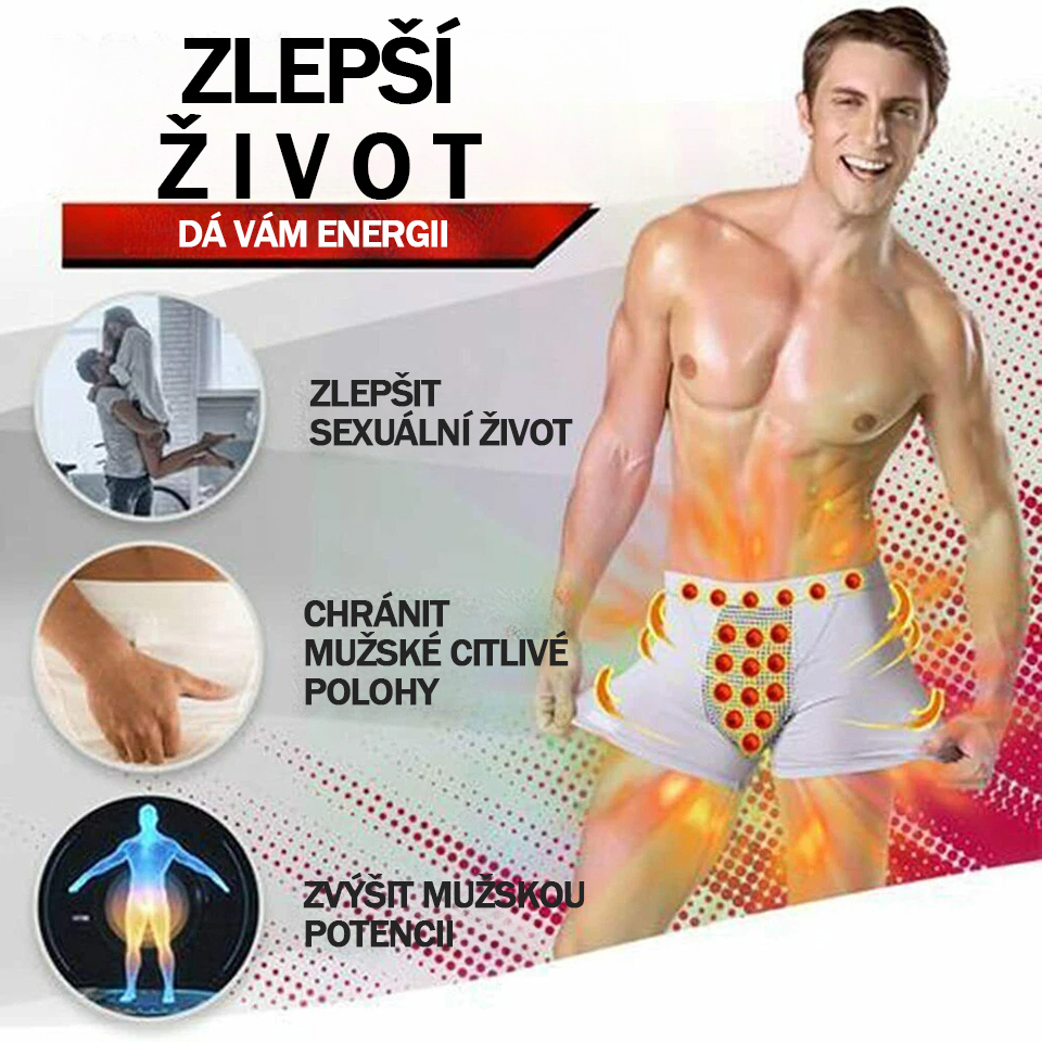 Pánské boxerky s magnetickou terapií, kalhotky na zvětšení prostaty, vyrobené v USA