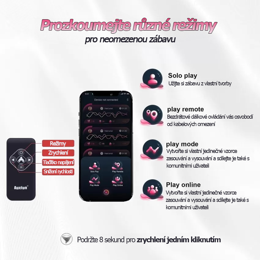 AUXFUN Sex stroj Automatický milovací stroj s dálkovým ovládáním a stupňovaným dildem, strkací stroj s 3XLR konektorem a aplikací Sexuální hračky Hands-free