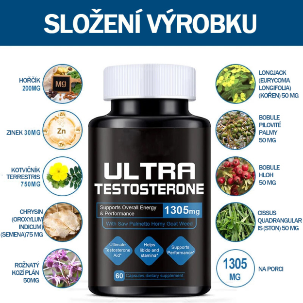 Pilulky na zvýšení mužské potence pro muže, Hard Rock Stamina, zvyšují testosteron, zvyšují výdrž a zvyšují libido