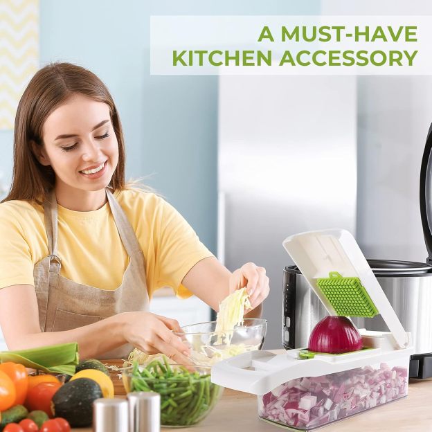 🥗Kráječ zeleniny – Multifunkční 15v1 profesionální kuchyňský kráječ – sekáček, kráječ, kráječ vajec