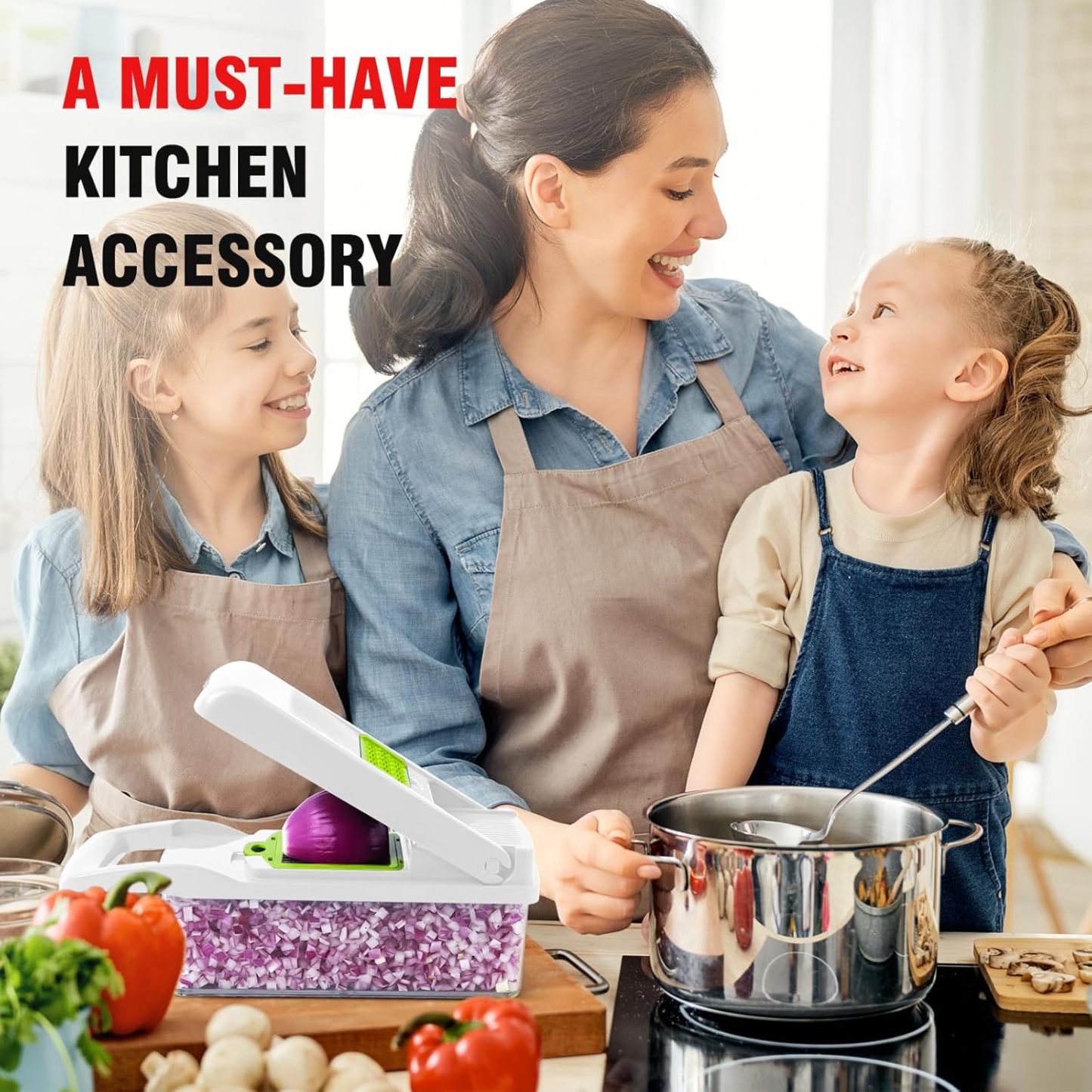 🥗Kráječ zeleniny – Multifunkční 15v1 profesionální kuchyňský kráječ – sekáček, kráječ, kráječ vajec