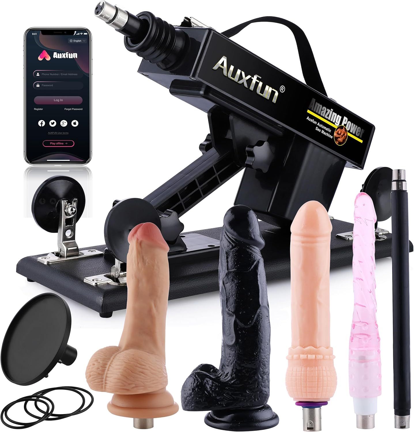 unisex 🔥Sex stroj, erotický stroj s 3XLR konektorem, dildo stroj s realistickým dildem, sexuální hračky pro milovníky sexu, 7 nástavců s přísavkou, hračky pro dospělé pro ženy