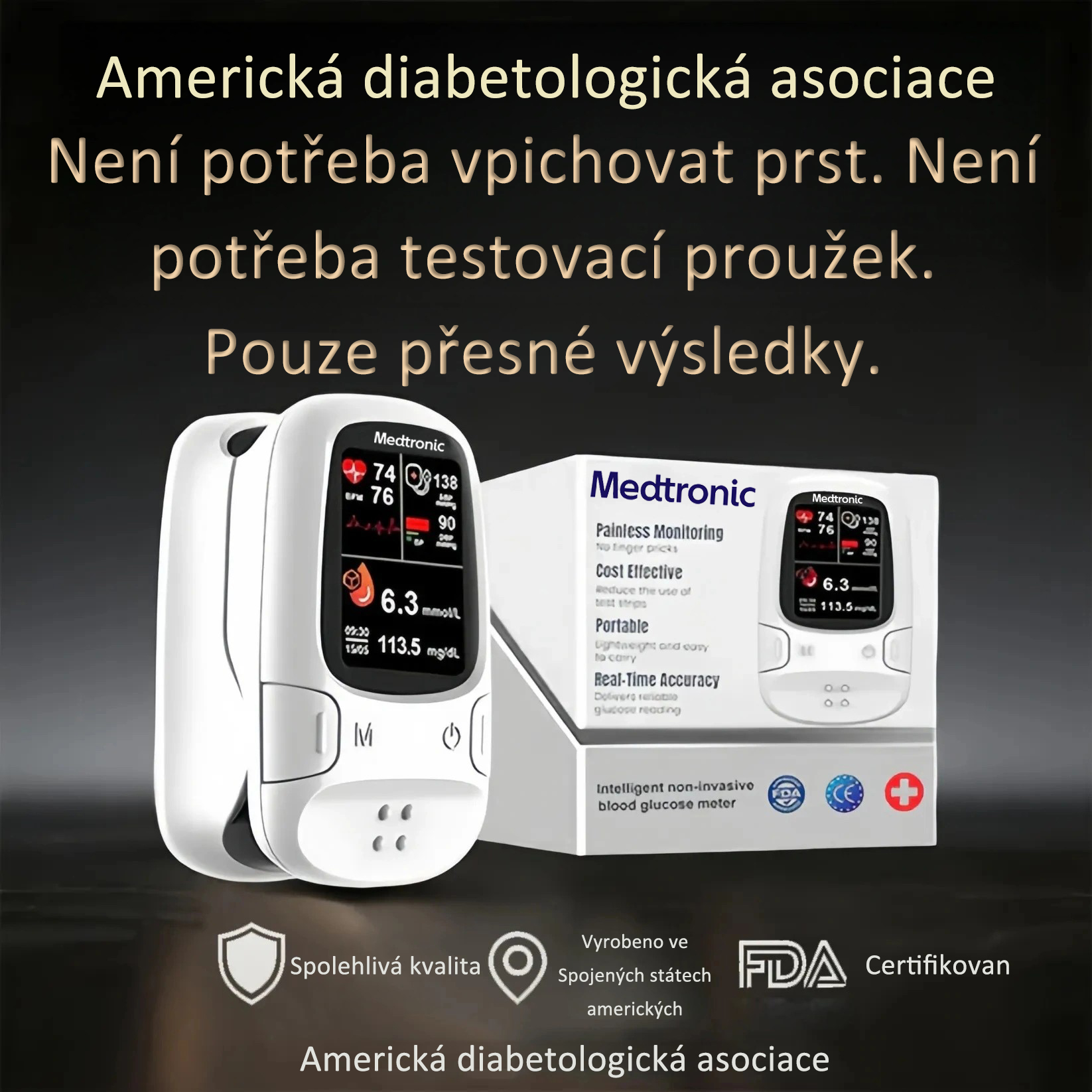 Medtronic™ představuje nový neinvazivní chytrý glukometr 🔥Vyrobeno ve Spojených státech amerických🔥