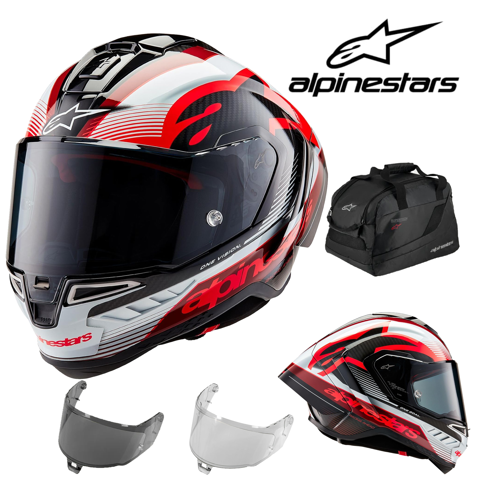 Přilba Alpinestars Supertech R10 Solid, karbonová skořepina, certifikace CE, pokročilé odvětrávání a padnutí