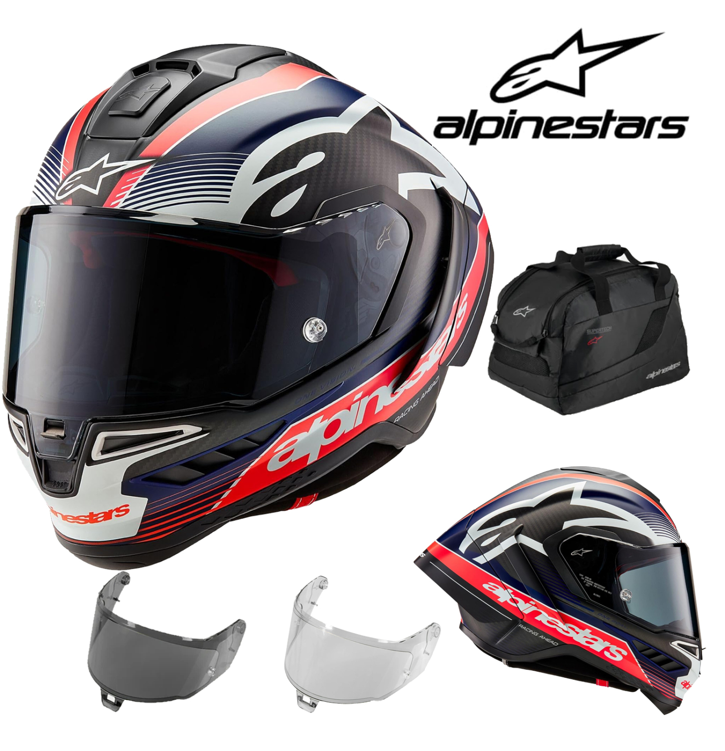Přilba Alpinestars Supertech R10 Solid, karbonová skořepina, certifikace CE, pokročilé odvětrávání a padnutí