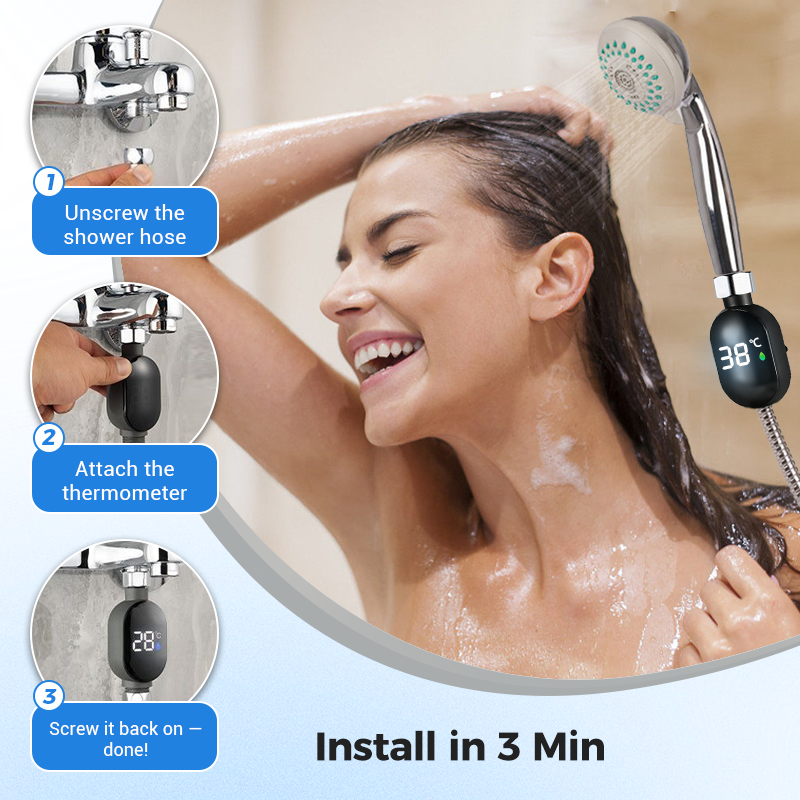🚿 BUY 3 GET 1 FREE! 🌡️ Shower Thermometer - Instant Digital Display, Waterproof & Easy Install for Safe Bathing