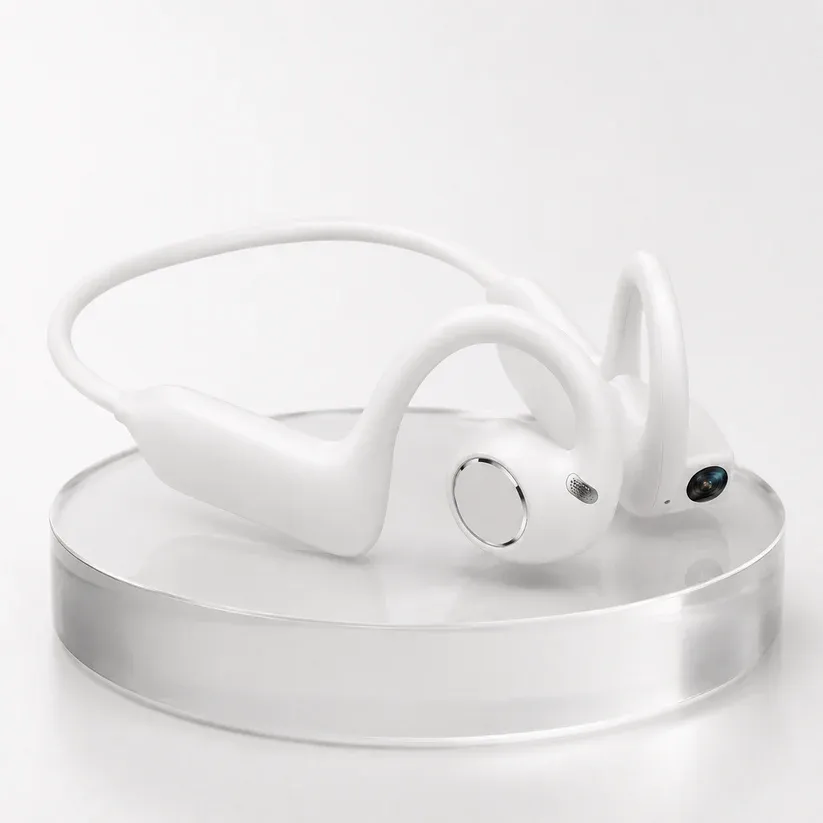 👂8MP Smart Camera Open-Ear Headset – EIS Video, AI Assistance & 12H Battery