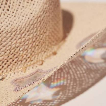 🌞Summer Hot Sale 49% OFF🤠Suncatcher Cowgirl Straw Prism Hat✨Make Rainbows Anytime, Anywhere!