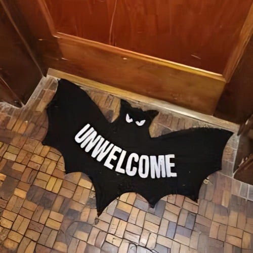 🔥Early Halloween Sale 49% OFF🦇 "Unwelcome" Bat Shaped Coir Mat