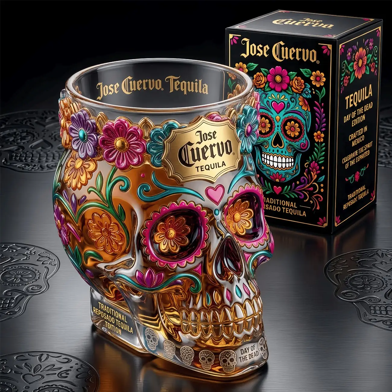 💀 Day of the Dead Skull Decanter Set™ – FREE Matching Goblet While Supplies Last💋