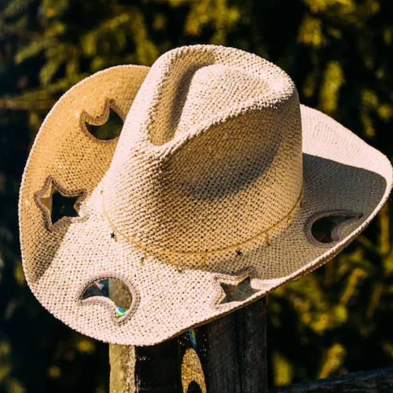 🌞Summer Hot Sale 49% OFF🤠Suncatcher Cowgirl Straw Prism Hat✨Make Rainbows Anytime, Anywhere!