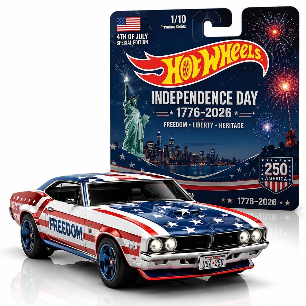 American Independence Day Patriotic Premium Muscle Car