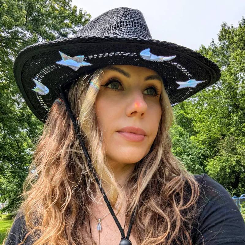 🌞Summer Hot Sale 49% OFF🤠Suncatcher Cowgirl Straw Prism Hat✨Make Rainbows Anytime, Anywhere!