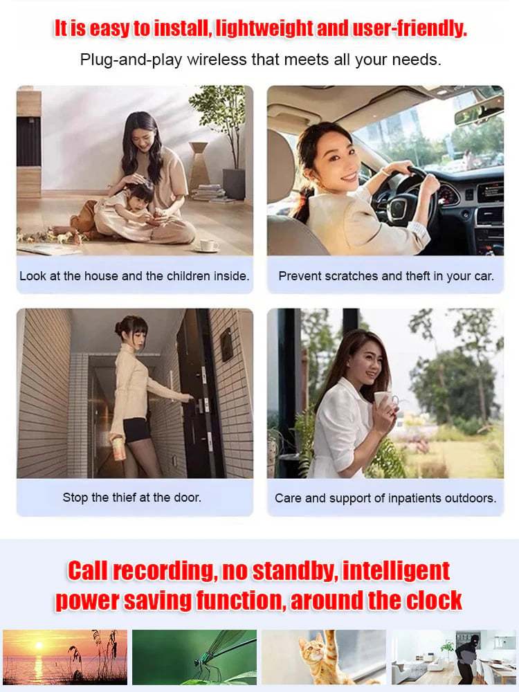 【Hidden camera HD night vision】No WI-FI or electricity required💯Tiny and installs in 1 second ⚠️Remote real-time viewing
