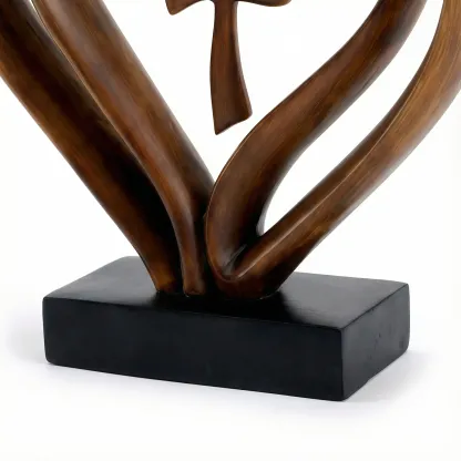 Marriage Takes Three – Entwined Heart & Cross Christian Wedding Sculpture