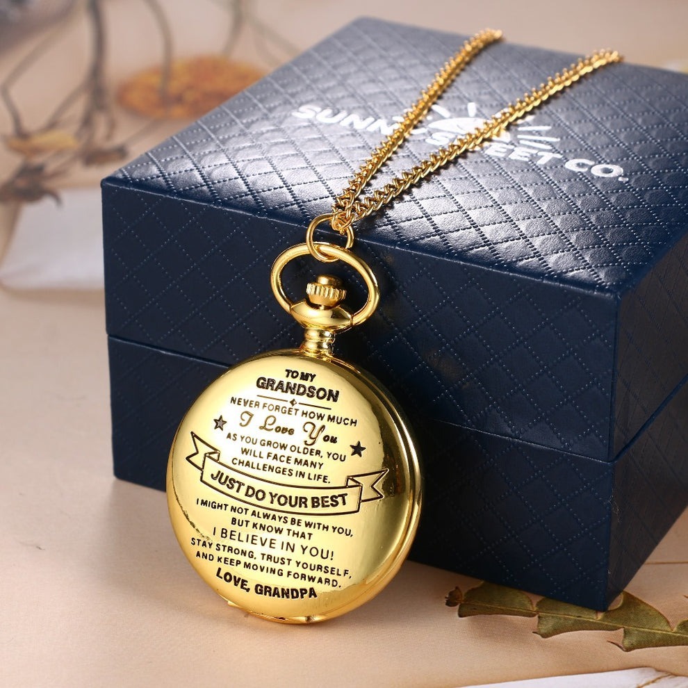 To My Grandson — A Timeless Pocket Watch from Grandpa ❤️ Selling Fast — Don’t Miss This Gift 🎁