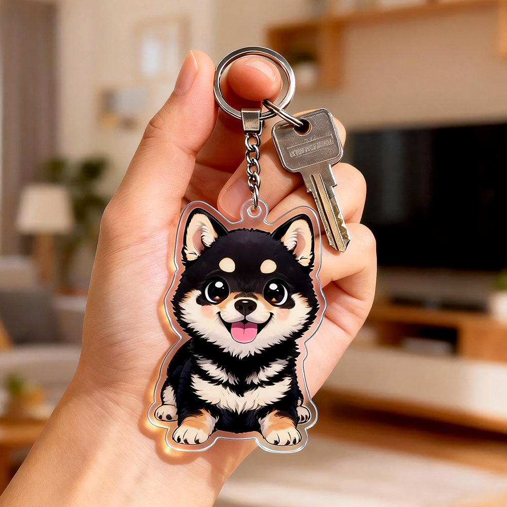 Custom Chibi Pet Acrylic Keychain Personalized Cartoon Pet Photo Keyring Cute Gift for Dog & Cat Lovers
