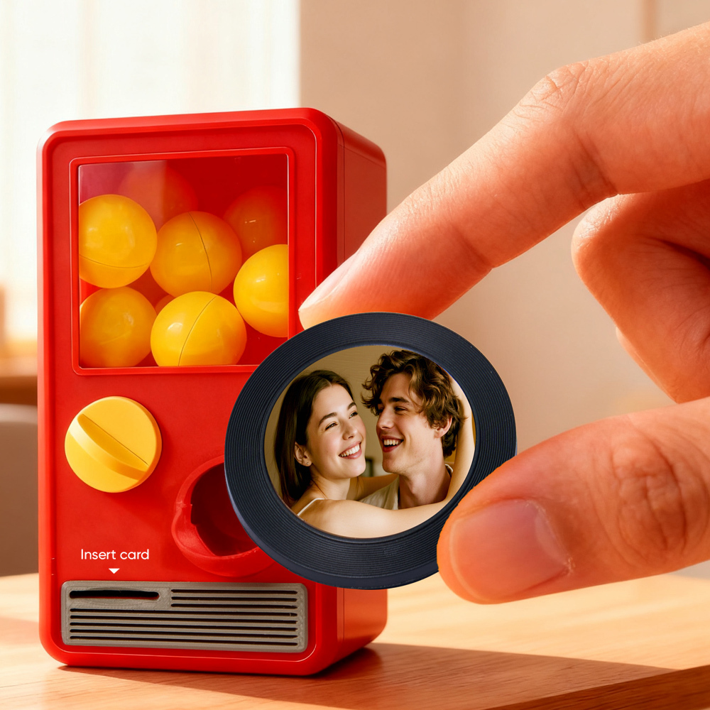 (Pre-Sale, Ships on 25/10) Personalized Music and Photo Music Gachapon Machine Custom Song Mini Record Box Retro Gifts for Her