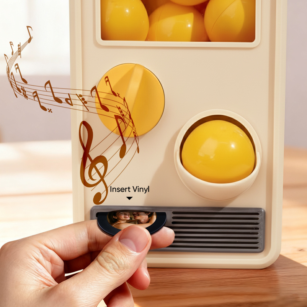 (Pre-Sale, Ships on 25/10) Personalized Music and Photo Music Gachapon Machine Custom Song Mini Record Box Retro Gifts for Her