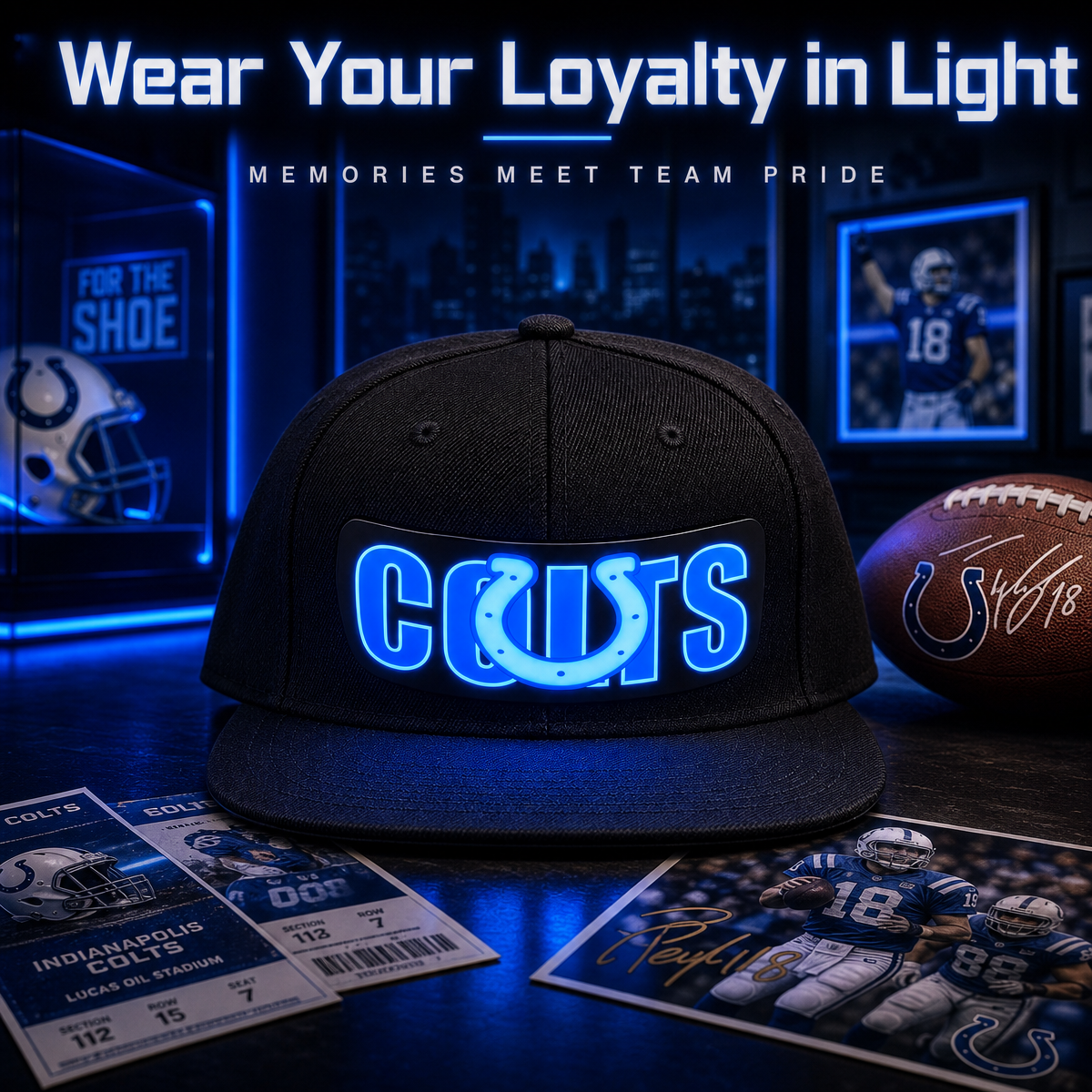 Football Fan LED Light-Up Snapback Cap