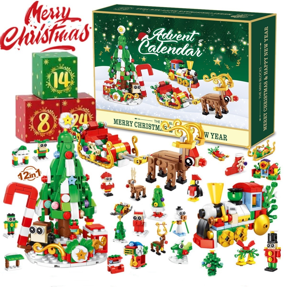 DIY Advent Calendar Christmas Blocks Set 2025 – Surprise Blind Box Toy for Boys And Girls